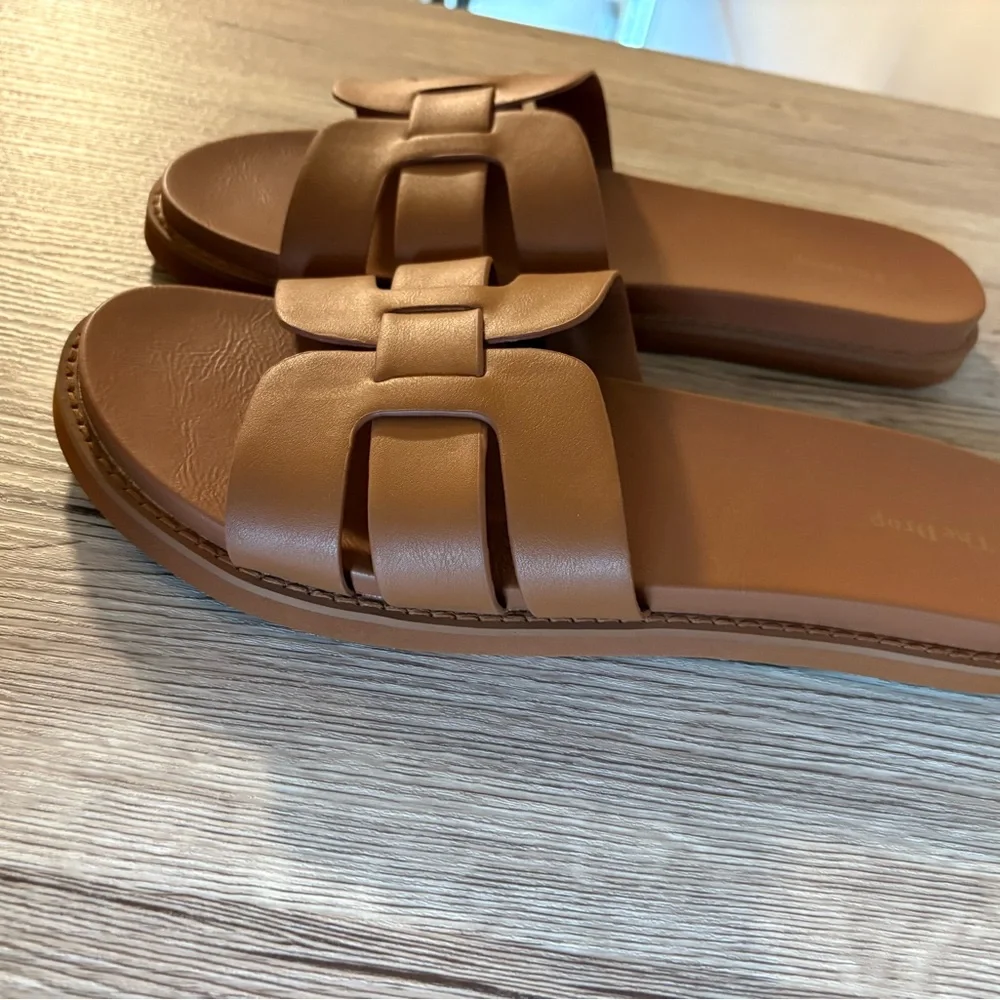 Brown Slide Sandals - Picture 2 of 3
